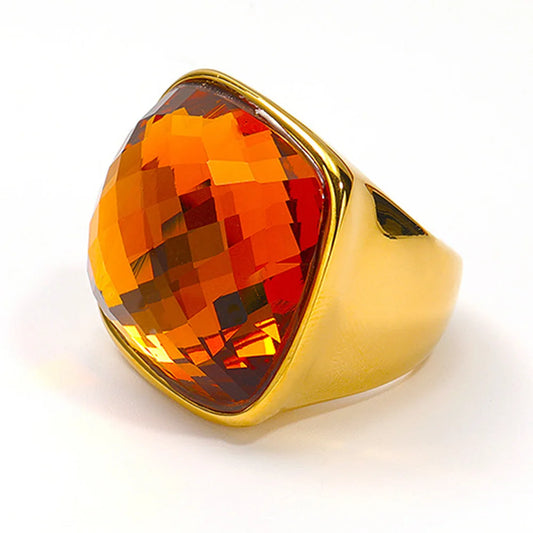 TEEK - Square Gemstone Ring JEWELRY theteekdotcom Gold 9 