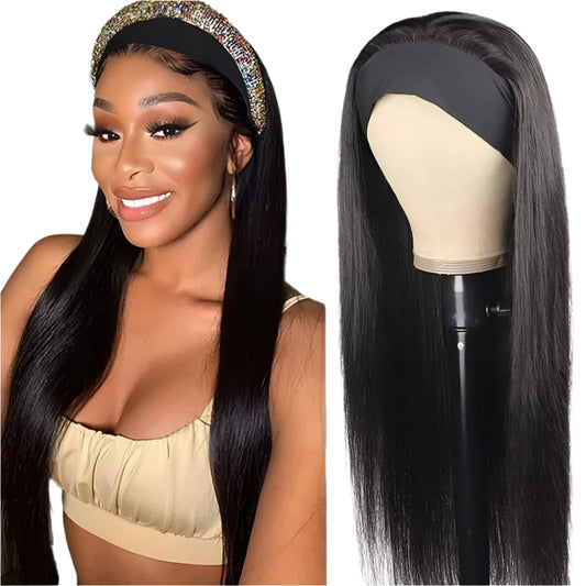 TEEK - Headband Human Hair Bone Straight Wigs HAIR TEEK H 12 inches