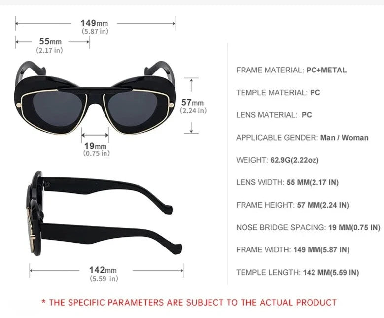 TEEK - Cat Eye Double Frame Sunglasses EYEGLASSES theteekdotcom   