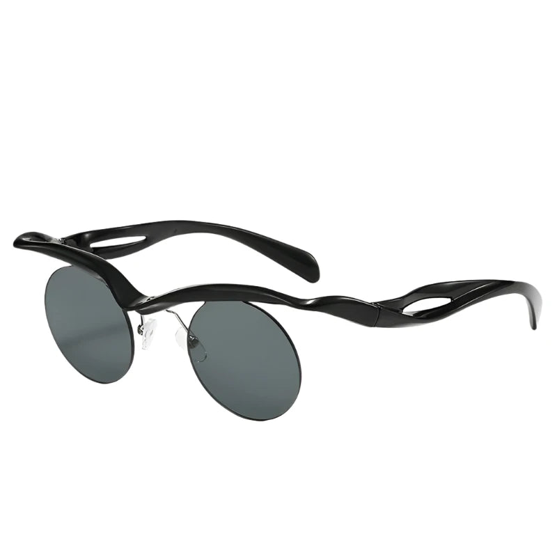 TEEK - Hanging A Round Sunglasses EYEGLASSES theteekdotcom C1BlackGray