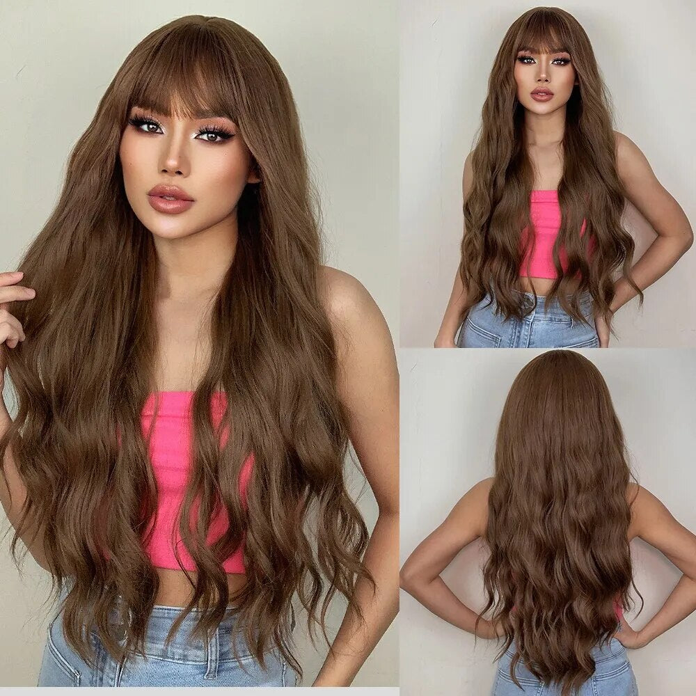 TEEK - Bang Beauty Wavy Synthetic Hair Wigs HAIR theteekdotcom LC357-1  