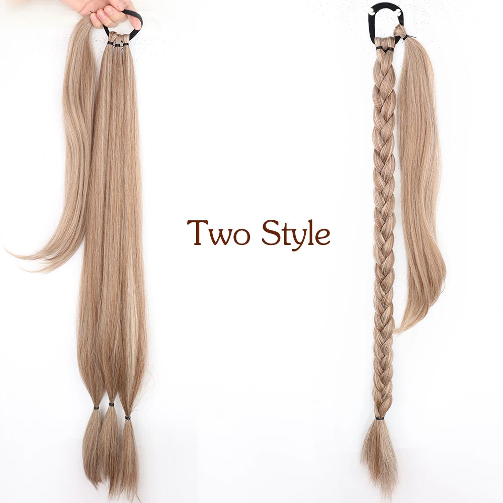 TEEK - 34inches Synthetic Long Braided Ponytail Hair Extensions HAIR theteekdotcom Q81-m12-613