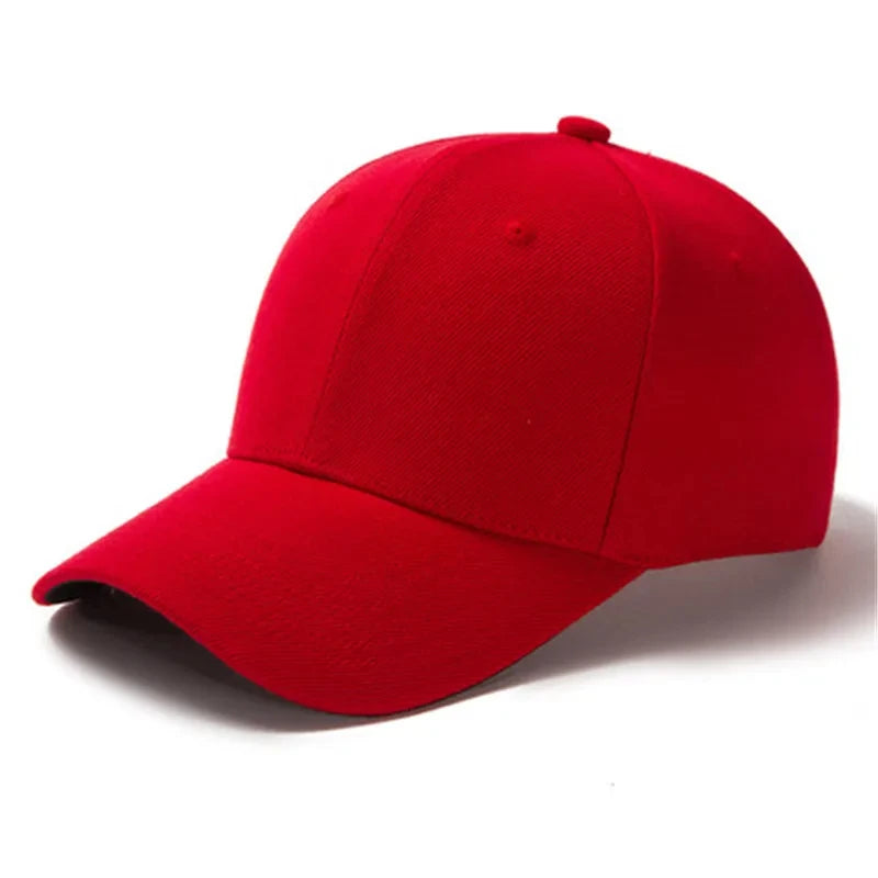 Unisex Cap Casual Plain Baseball Cap Adjustable Snapback Hats For Women Men Hip Hop Cap Street Dad Hat TEEK Red