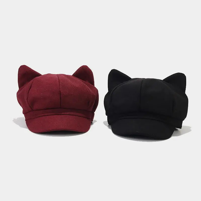 TEEK - Beret Cat Ear Octagonal Hat HAT theteekdotcom   