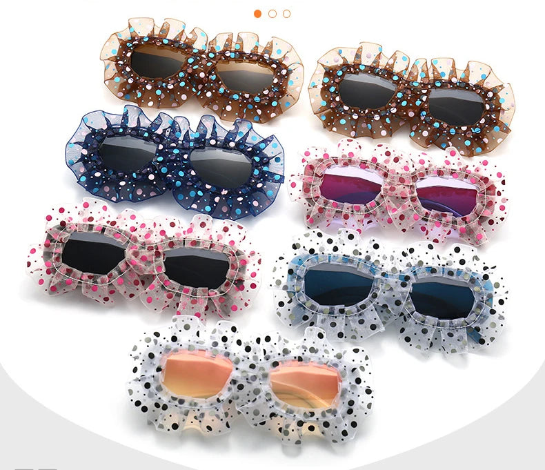 TEEK - Polka-Dot Ruffle Sunglasses EYEGLASSES theteekdotcom   