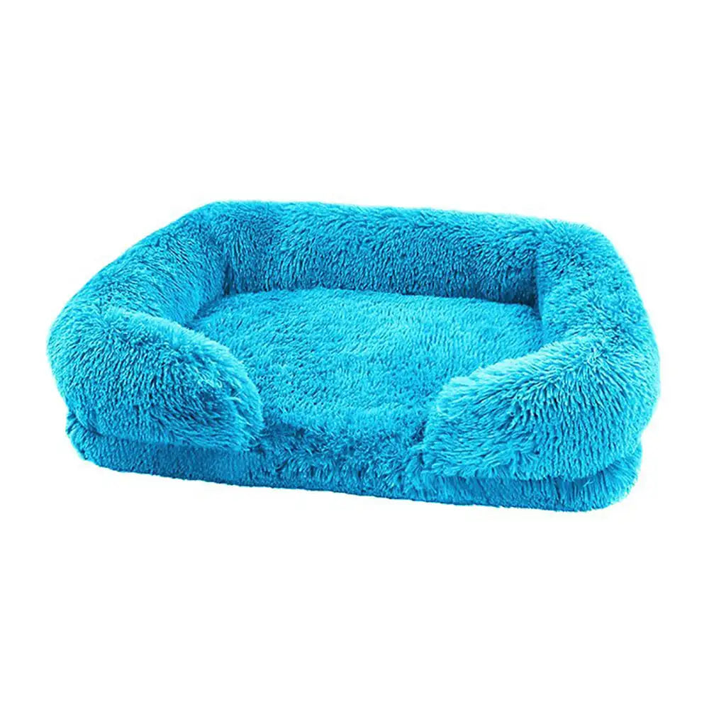 TEEK - Cozy Plush Dog Sofa Bed With Removable Cover PET SUPPLIES theteekdotcom Blue S 40x30x12cm 