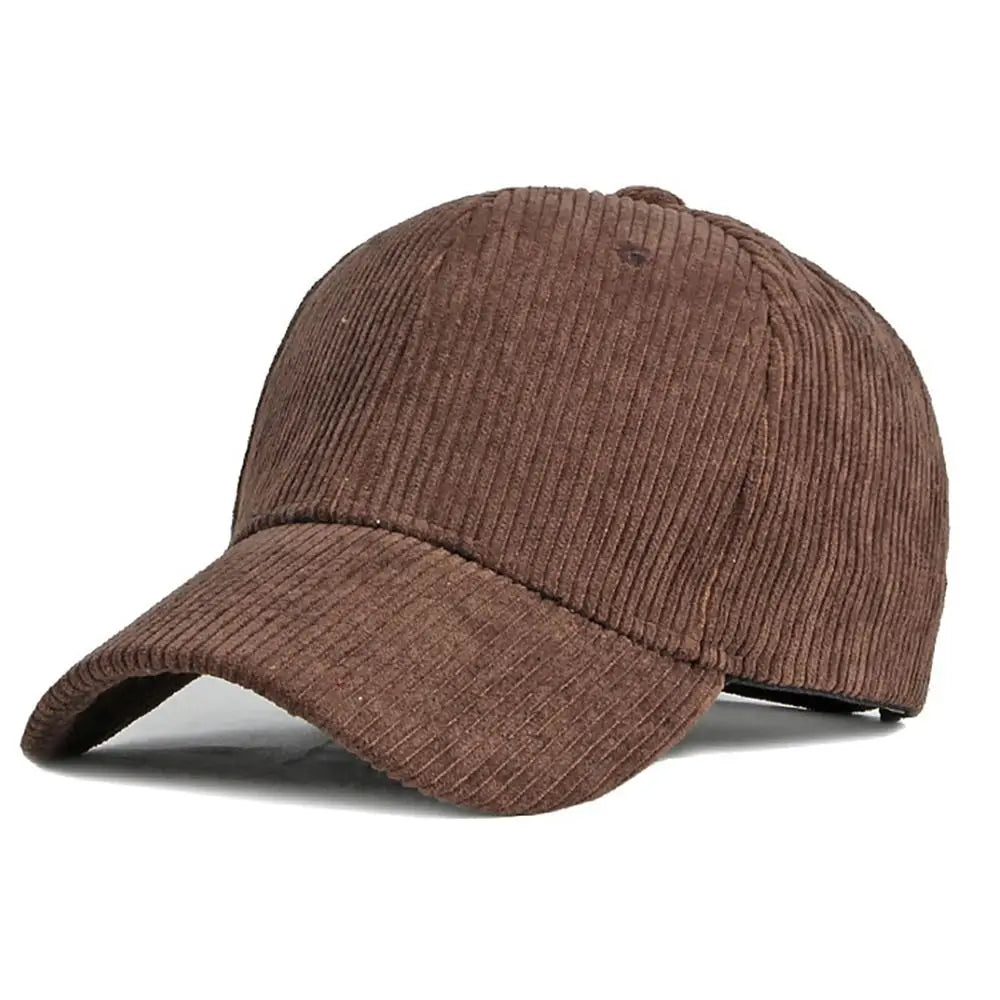 Outdoor Adjustable Hip Hop Spring Autumn Corduroy Baseball Cap Vintage Baseball Hat Women Men TEEK Dark Coffee
