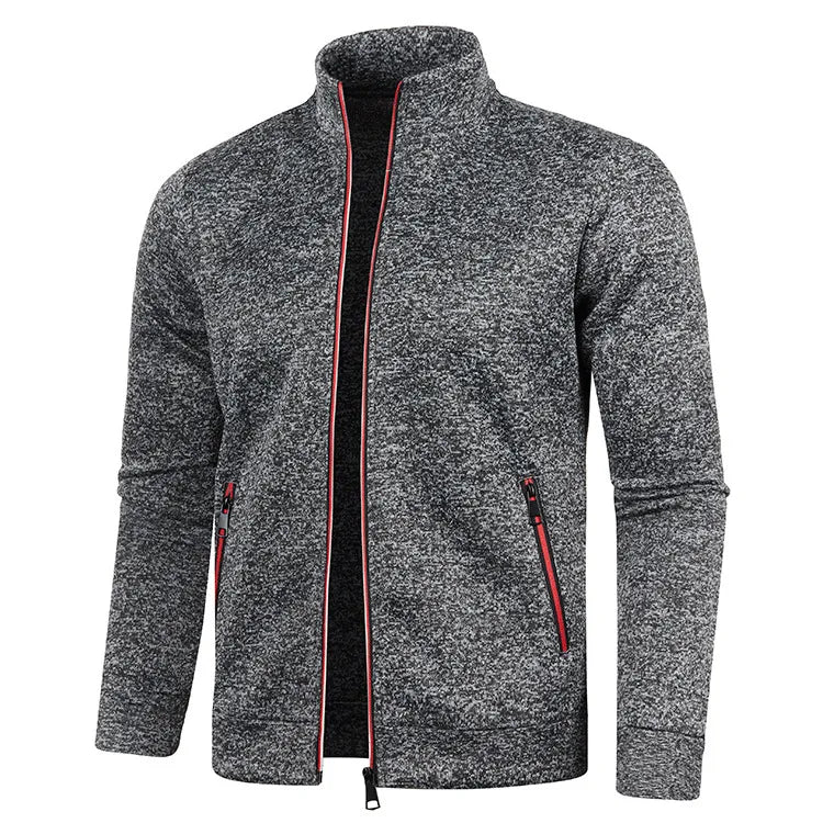 TEEK - Zipper Knit Long Sleeves Thin Sweater Coat JACKET theteekdotcom dark grey XS 