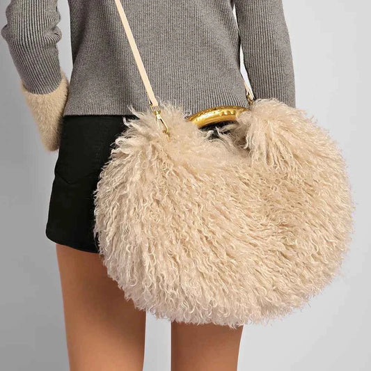 TEEK - Color Plush Exquisite Handle Versatile Furry Handbag BAG theteekdotcom