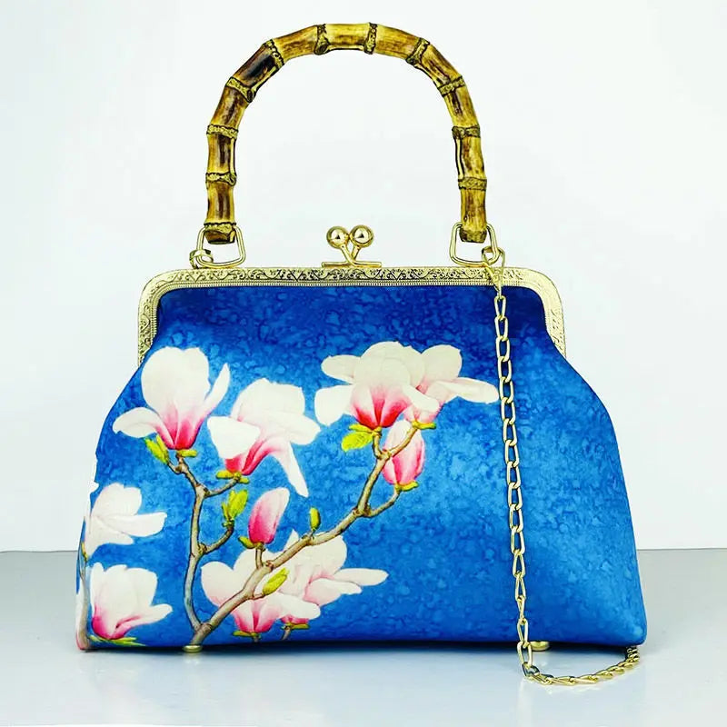 TEEK - Flower Lock Vintage Chain Handbag BAG theteekdotcom 02 Magnolia  