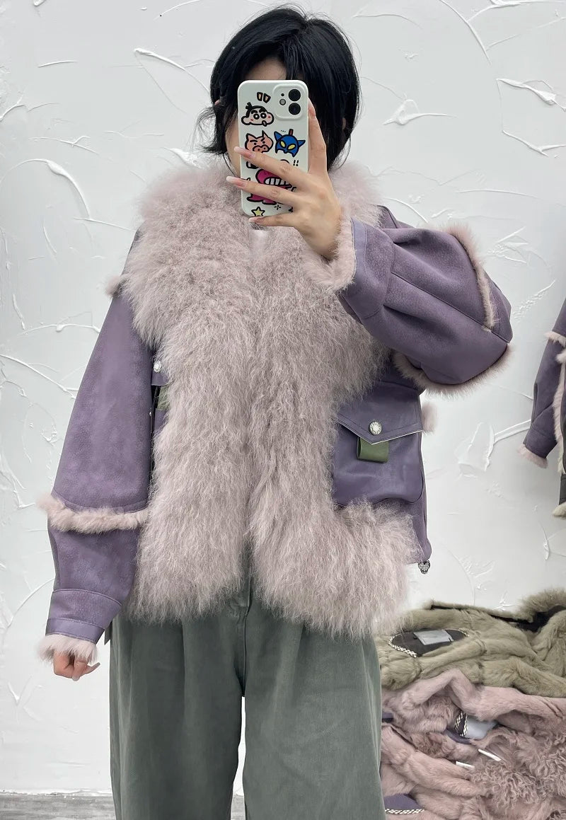 TEEK - One-Piece Wool Snow Fluff Jacket JACKET theteekdotcom Purple M 