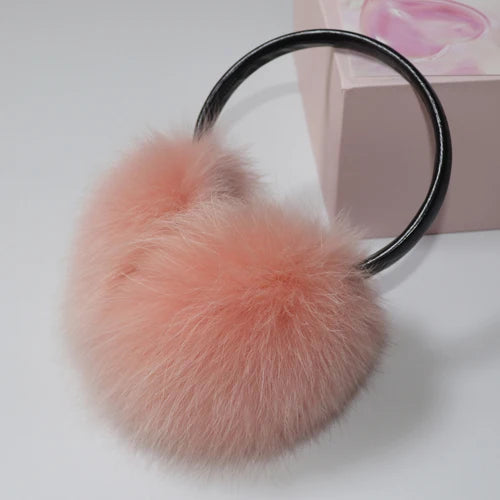 TEEK - Plush Genuine Fox Fluff Earmuffs EARMUFFS theteekdotcom orange pink  