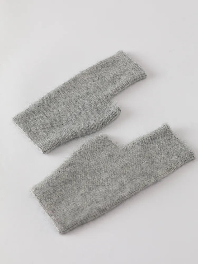 TEEK - Soft Fuzz Fingerless Gloves GLOVES theteekdotcom 08 Light Grey  