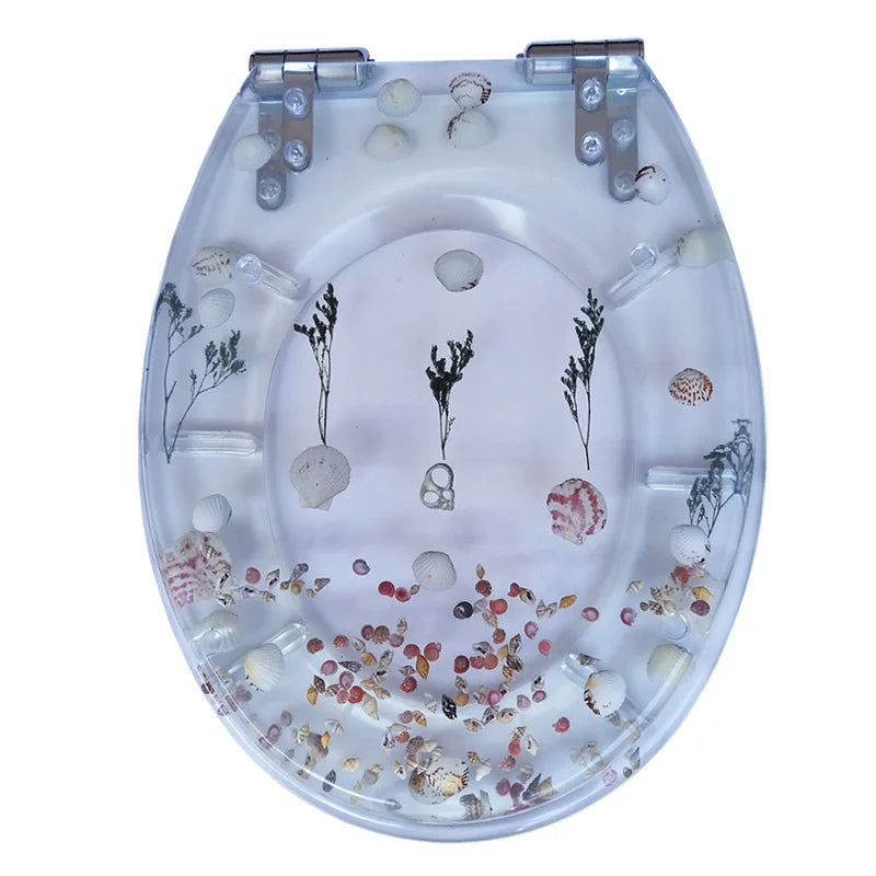 TEEK - Foral Resin Transparent Toilet Cover HOME DECOR theteekdotcom   