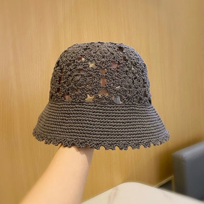 TEEK - Elegant Knitted Lace Hats HAT theteekdotcom Grey hui-HYF 55-60cm head circumference 