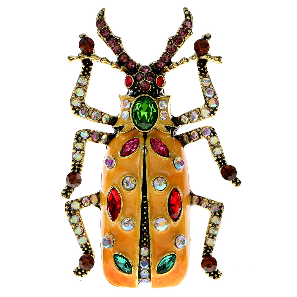 TEEK - Enamel Beetle Brooches JEWELRY theteekdotcom yellow  