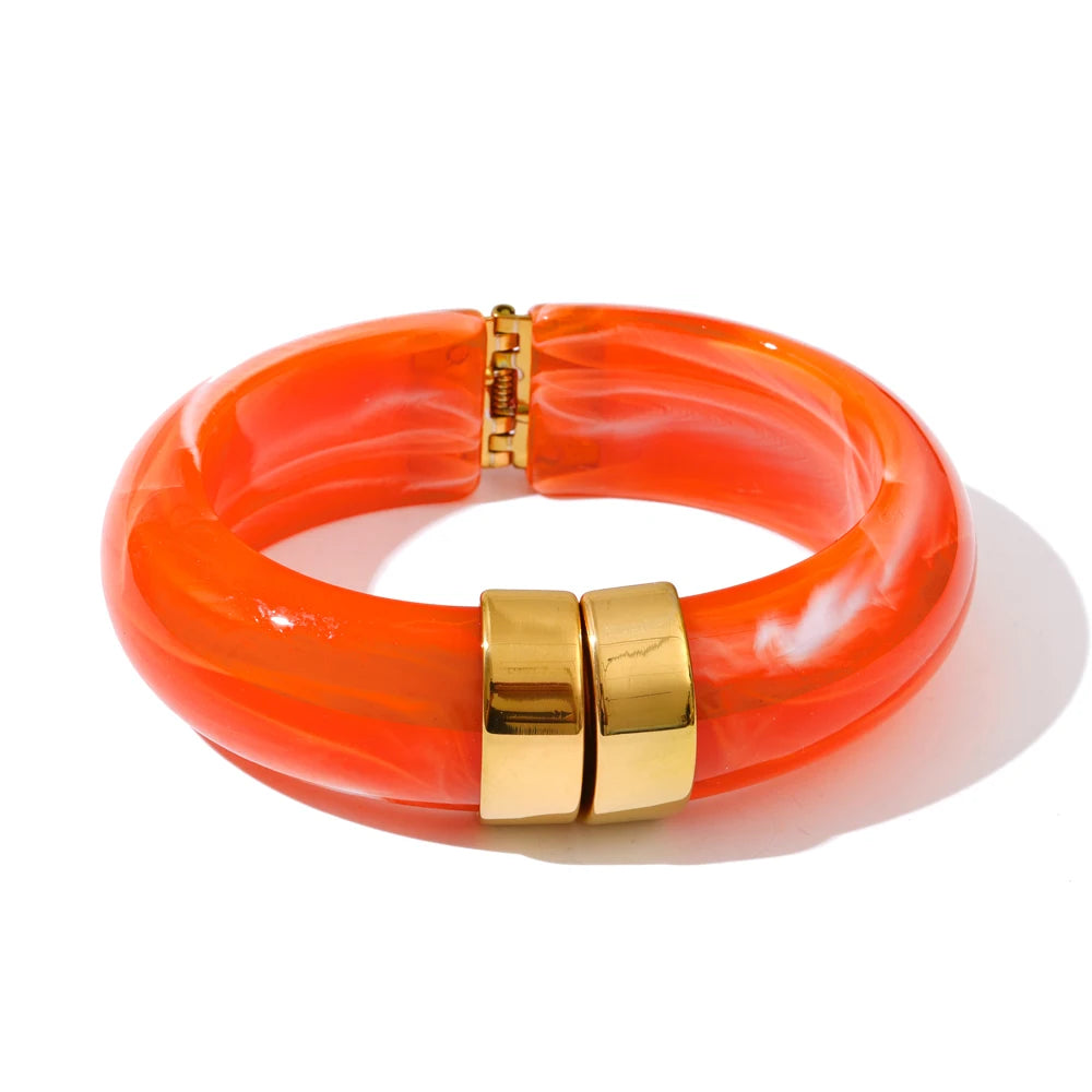 TEEK - Thick Bracelet Bangle JEWELRY theteekdotcom Orange