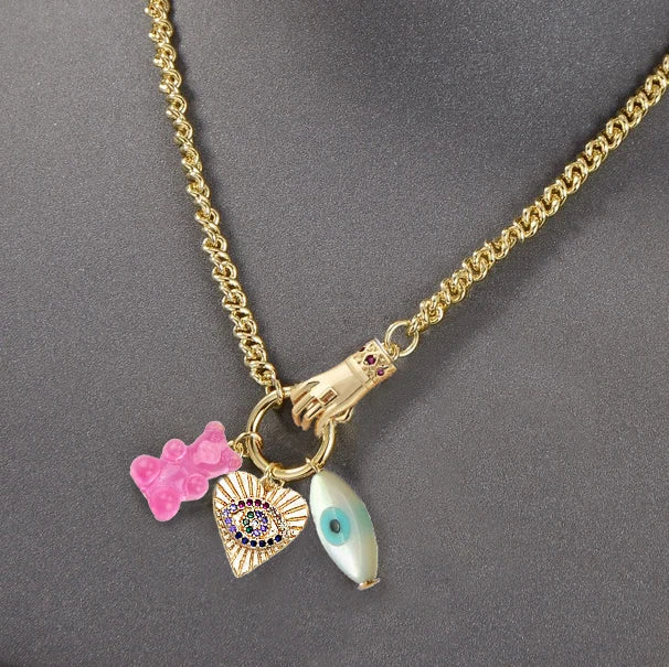 TEEK - Mex Sacred Heart Amulet Charms Necklaces JEWELRY theteekdotcom 30  