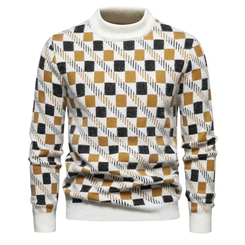 TEEK - Mens Soft Sir Knit Sweater  Pullover TOPS theteekdotcom Beige-H04 L 