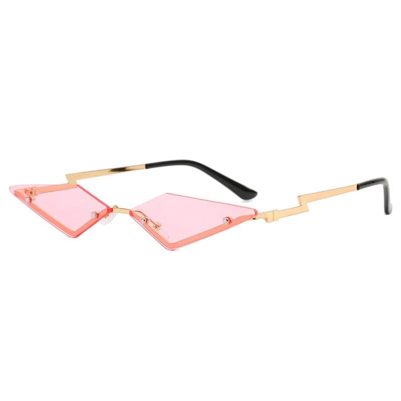 TEEK - Semi-Rimless Triangle Metal Sunglasses EYEGLASSES theteekdotcom C5  