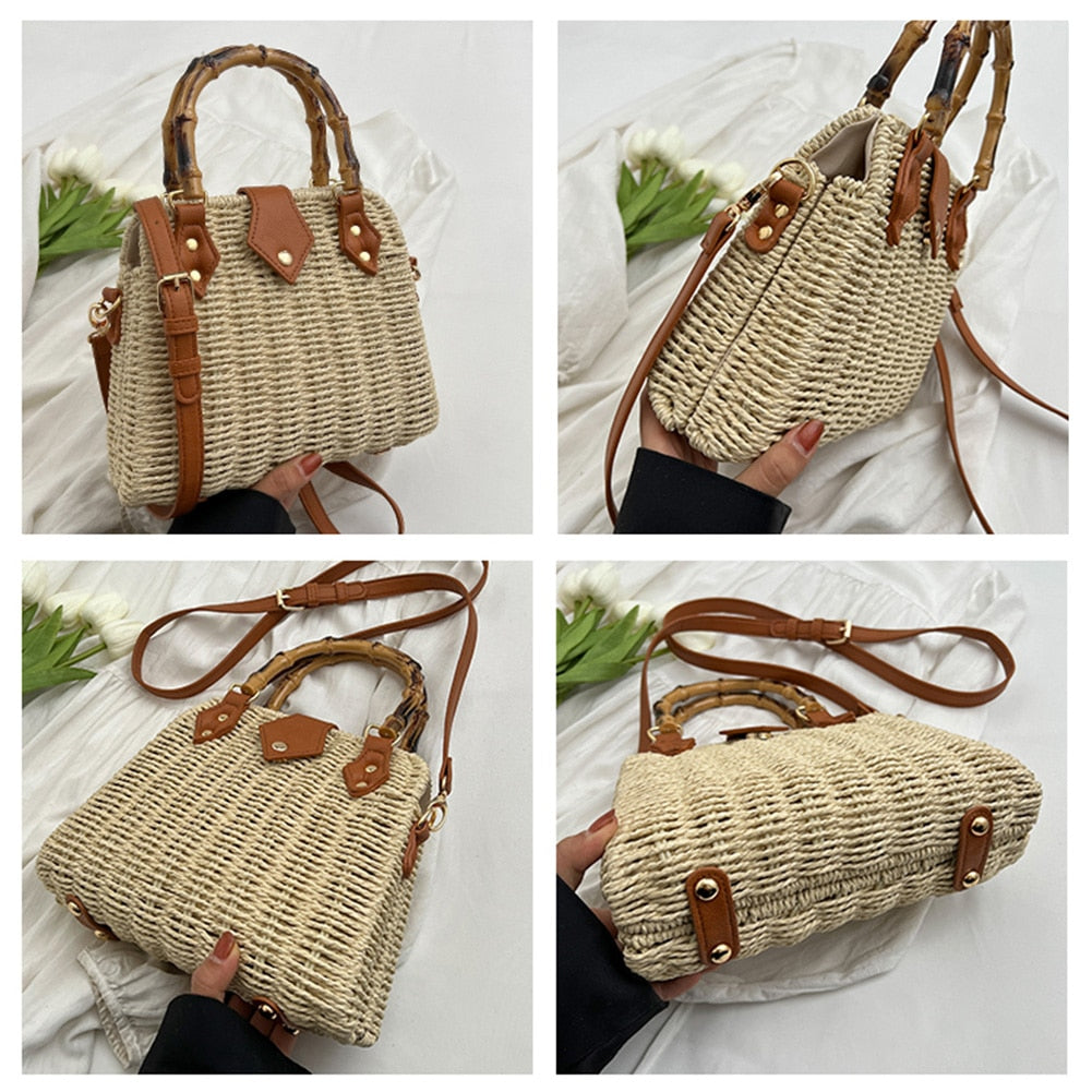TEEK - Straw Basket Handbag BAG theteekdotcom   