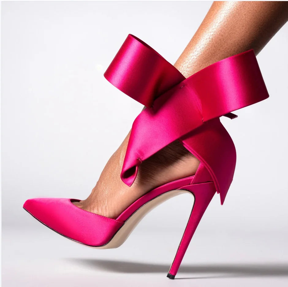 TEEK - Big Bow Your Pardon Solid Pumps SHOES theteekdotcom