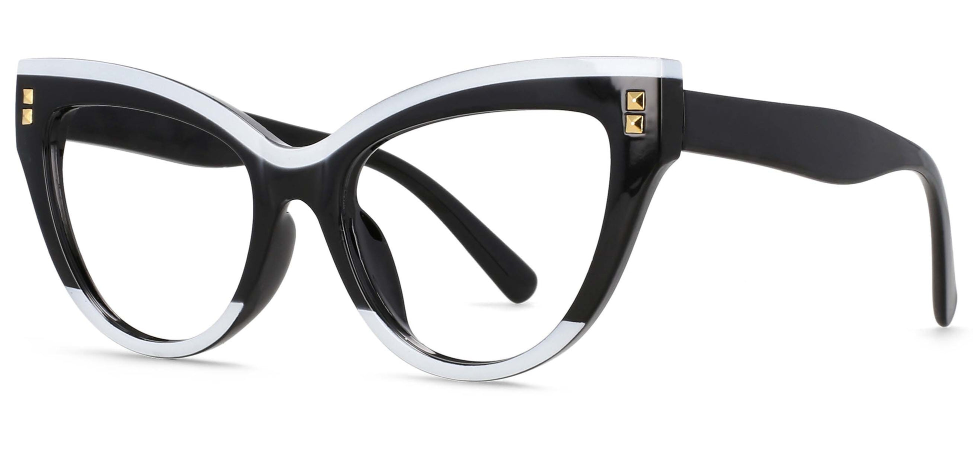 TEEK - Contrasting Cat Eye Reading Glasses | Prescribed or Zero Strength EYEGLASSES theteekdotcom BlackC1 0 