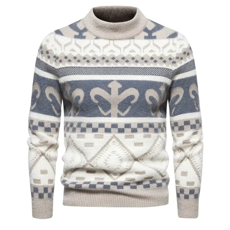 TEEK - Mens Soft Sir Knit Sweater  Pullover TOPS theteekdotcom Beige-H03 L 