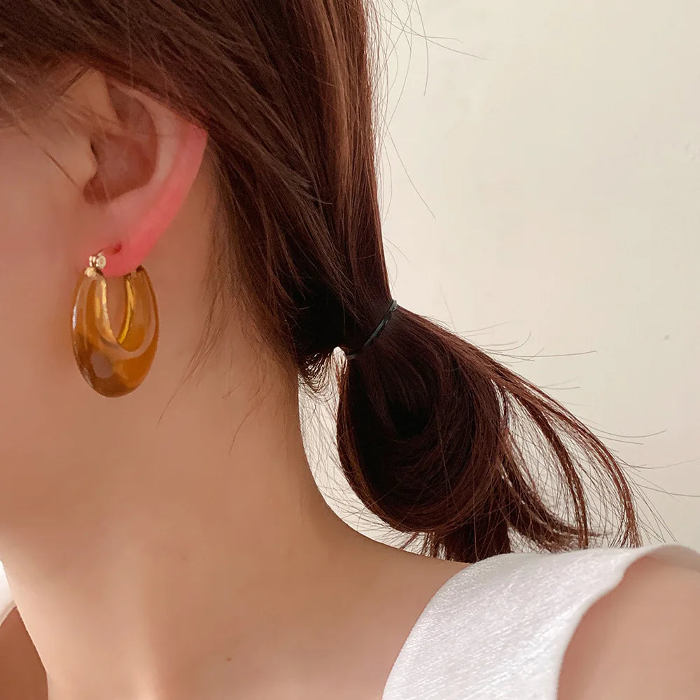 TEEK - Hard Gel Hoop Resin Earrings JEWELRY theteekdotcom   