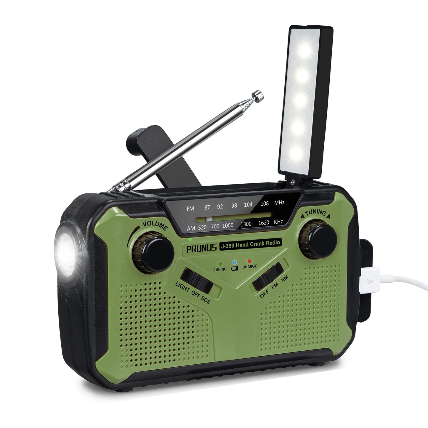TEEK - Emergency Solar Hand Crank Torch Emergency AM/FM Portable Radio LAMP theteek.com 3000mah 1