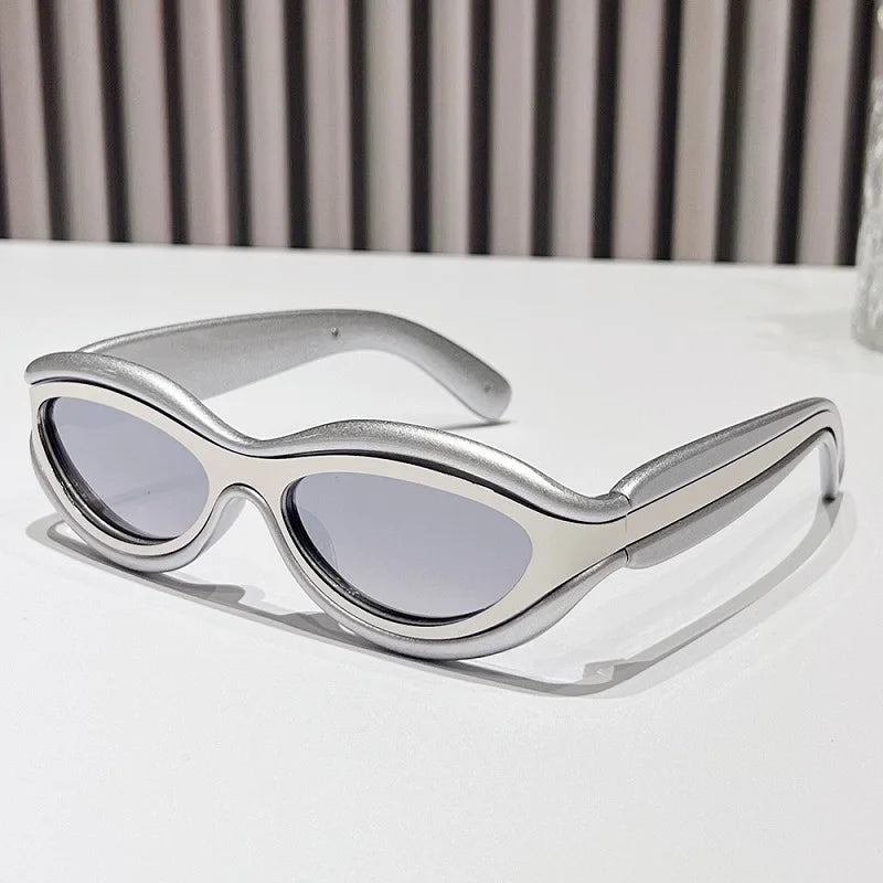 TEEK - Oval Cat Eye Dual Border Sunglasses EYEGLASSES theteekdotcom C7  