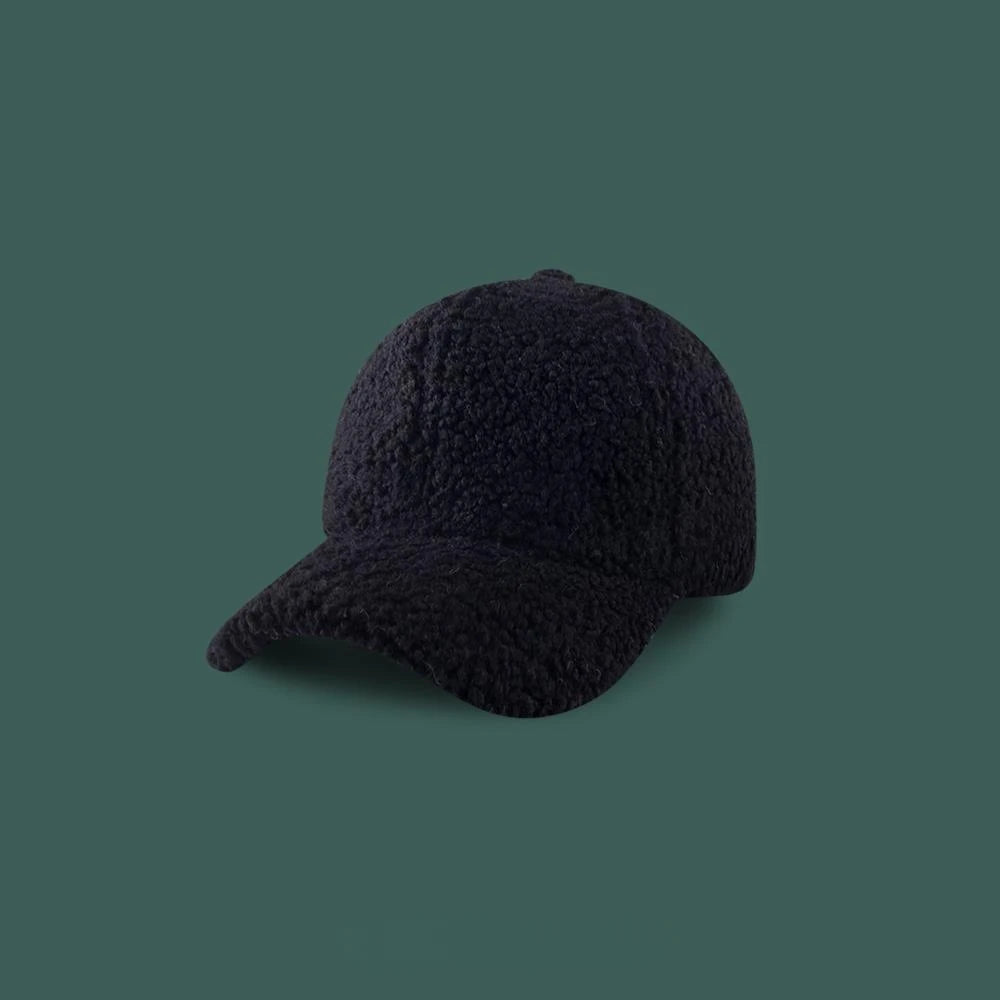 Artificial Lamb Wool Baseball Cap Women Winter Warm Hat Men Outdoor Sports Travels Baseball Hats Autumn Spring Hats TEEK color1 56-58cm