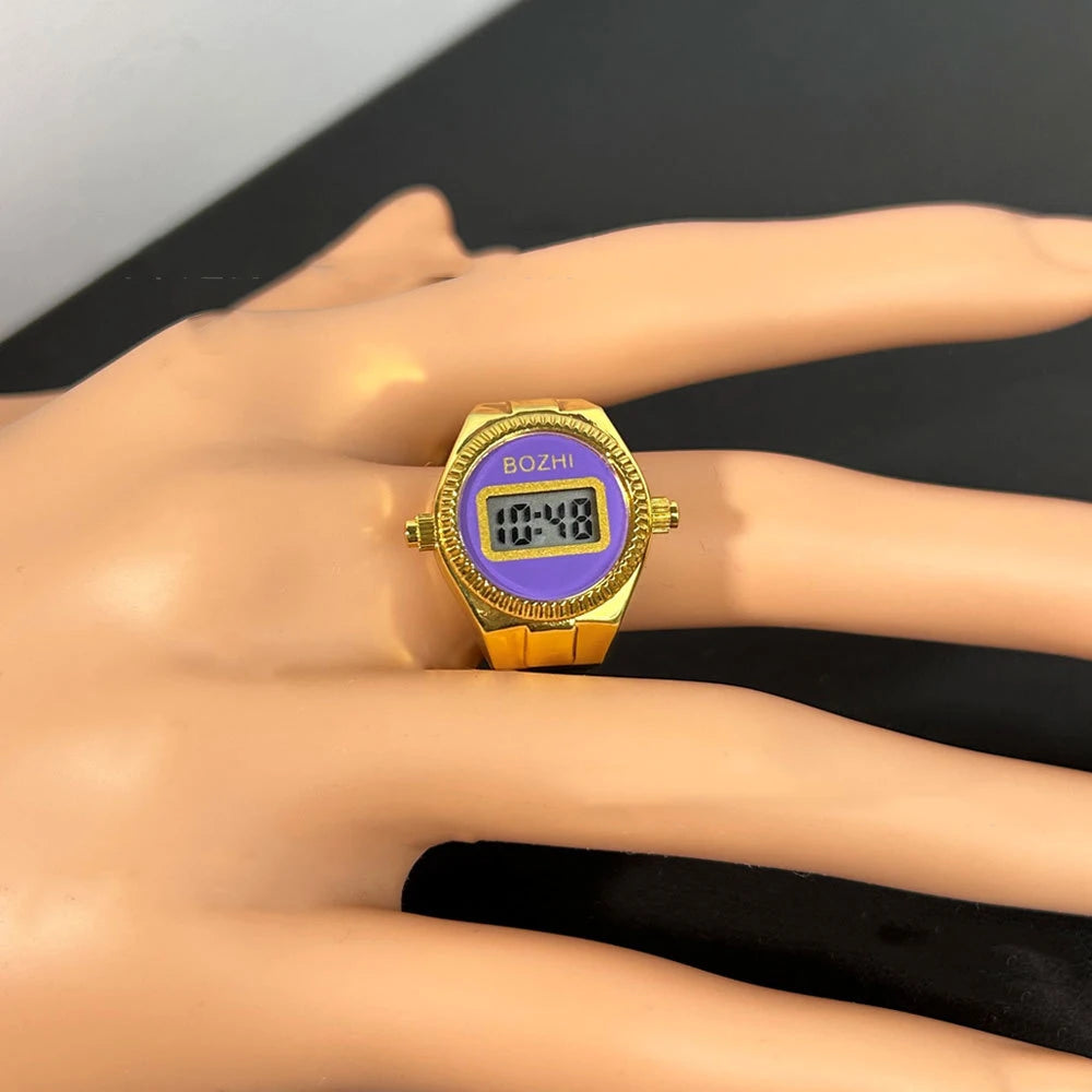 TEEK - Mini Electronic Digital Watch Finger Rings WATCH theteekdotcom gold-purple  