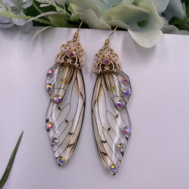 TEEK - Handmade Fairy Wing Earrings  theteekdotcom GD-BRO  
