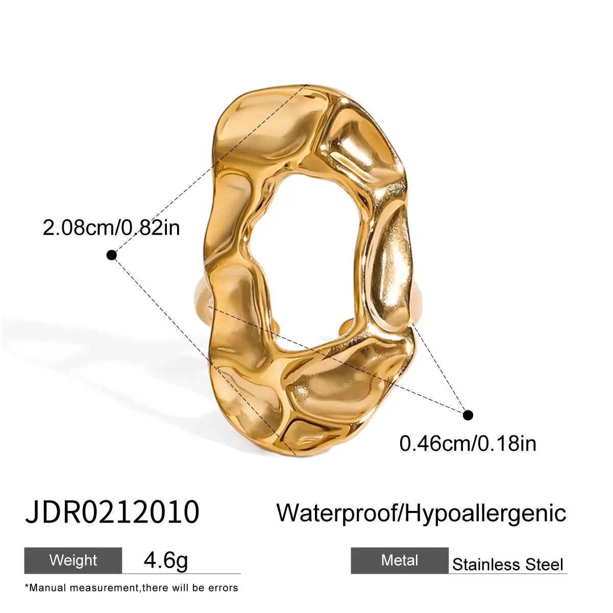 TEEK - 18K Gold Color Plated Stainless Steel Stackable Ring JEWELRY theteekdotcom JDR0212010