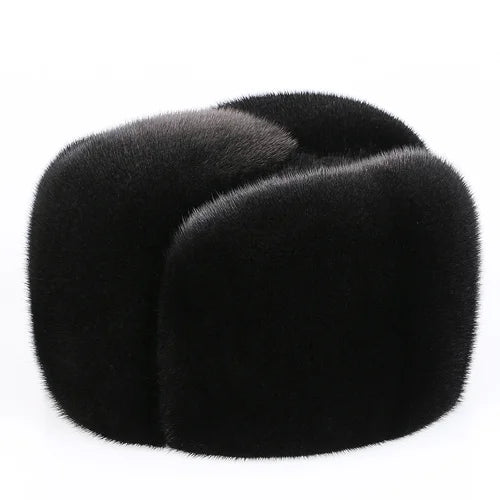 TEEK - Mens Mink Fur Hat HAT theteekdotcom Style 1 black 21.6-22in