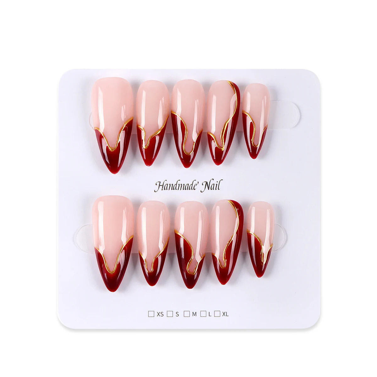 TEEK - 10pcs Pure Handmade 3D Press-On Nails NAIL ART theteekdotcom size-M 9  