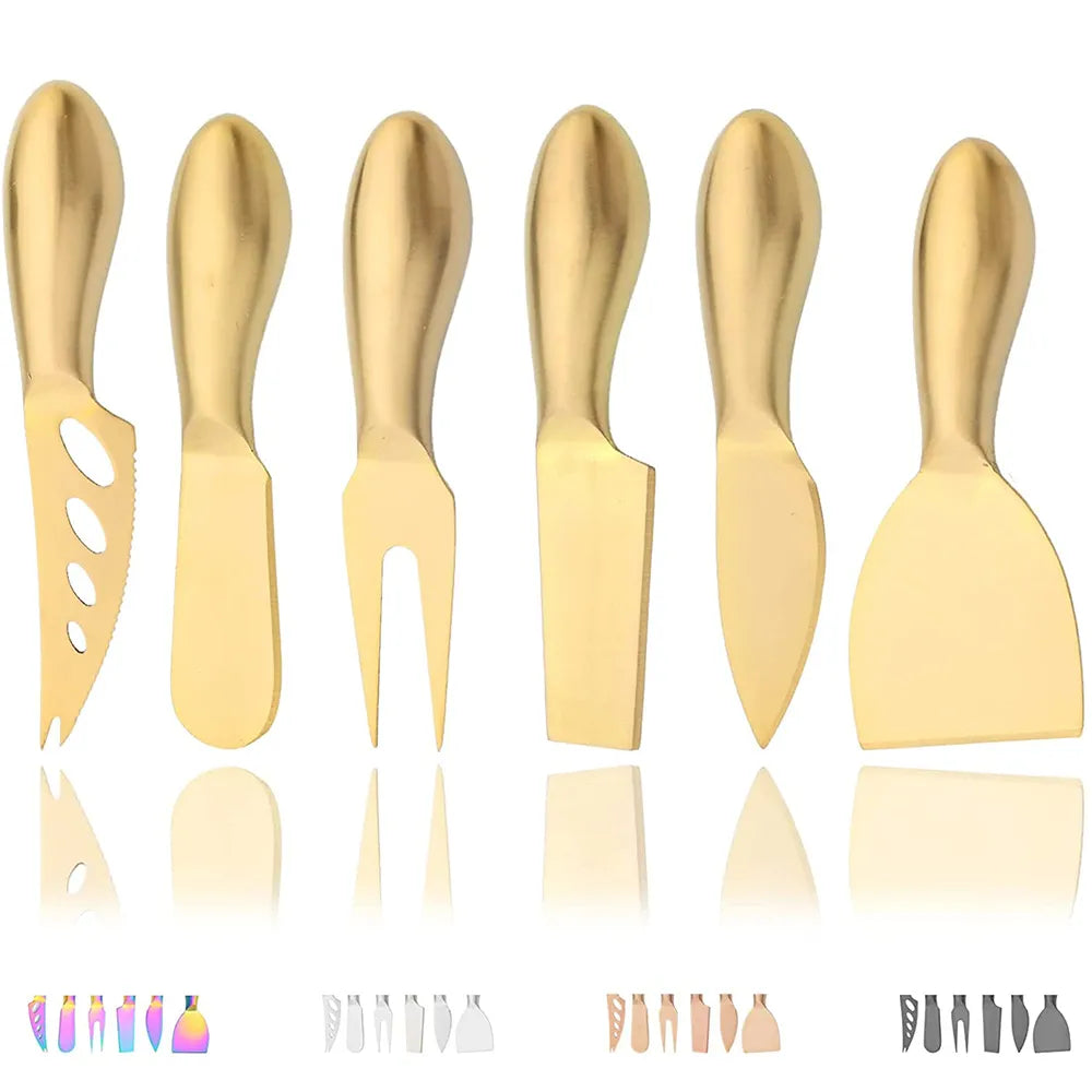 TEEK - 6 Pcs Matte Mini Stainless Steel Cutlery Set HOME DECOR theteekdotcom 6Pcs Gold  