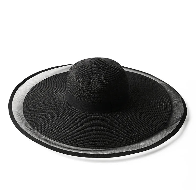 TEEK - Big Brim Mesh Foldable Straw Hat HAT theteekdotcom 3-black  