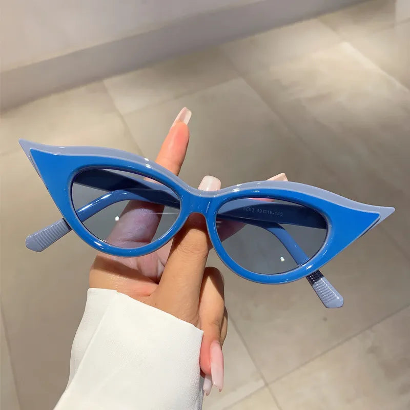 TEEK - Contrast Cat Eye Shade Sunglasses EYEGLASSES theteekdotcom grey blue-blue  