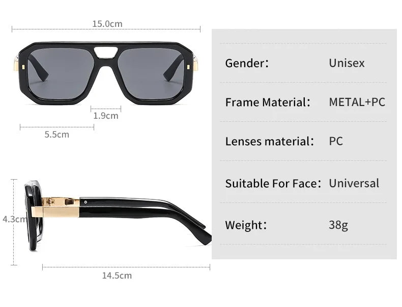 TEEK - Square Square Pilot Sunglasses EYEGLASSES theteekdotcom