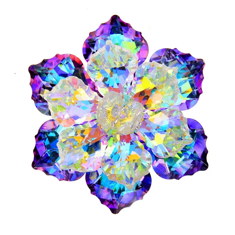 TEEK - Shining Crystal Flower Brooch JEWELRY theteekdotcom