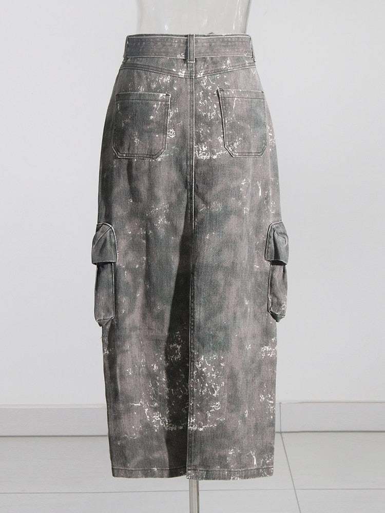 TEEK - Camouflaged Belted Cargo Skirt SKIRT theteekdotcom   