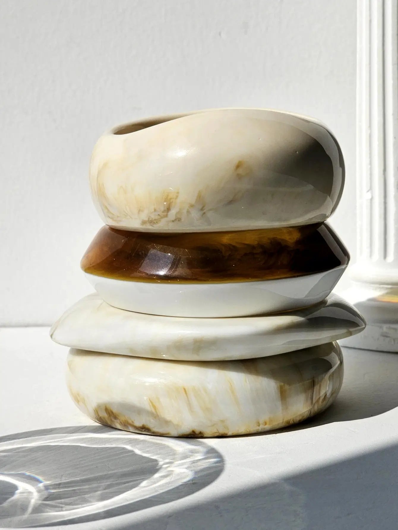 TEEK - Beach Stone Beige Irregular Wide Bracelet JEWELRY theteekdotcom