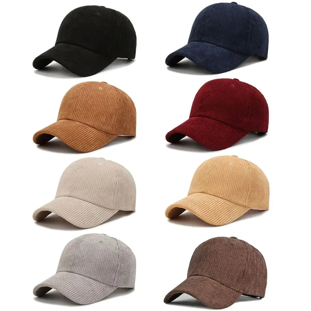 Outdoor Adjustable Hip Hop Spring Autumn Corduroy Baseball Cap Vintage Baseball Hat Women Men TEEK
