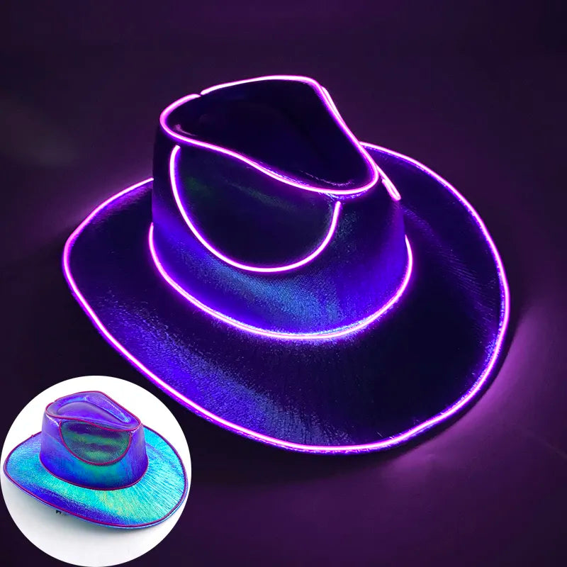 TEEK - Wireless LED Cowgirl Hat HAT theteekdotcom 03 purple  