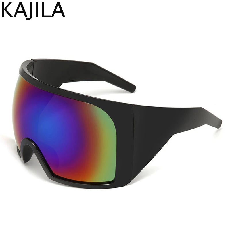 TEEK - Oversized Shield Sunglasses EYEGLASSES theteekdotcom C10 Black Green