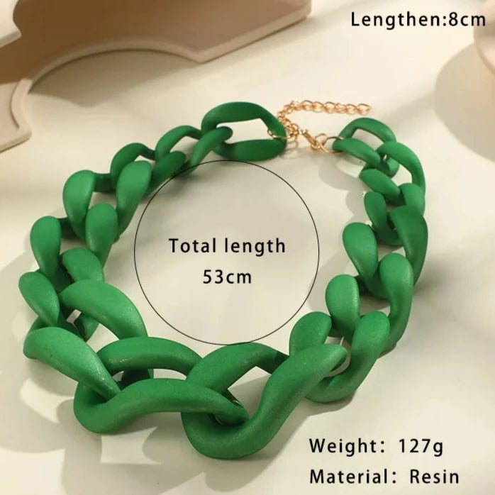 TEEK - Color Resin Linked Necklaces JEWELRY theteekdotcom   