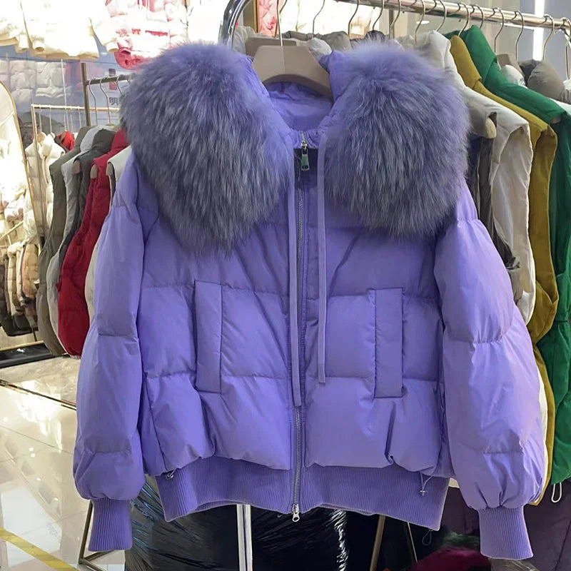 TEEK - Winter Puffer Drawstring Fluff Jacket JACKET theteekdotcom purple S 