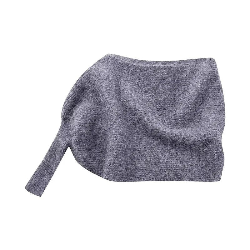 TEEK - Knitted Off Shoulders Long Sleeve Sweater TOPS theteekdotcom   
